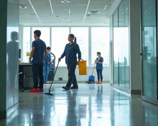 Professional VDC cleaning team at work